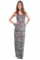 VESTIDO REGATA LONGO VISCO PRETO E BRANCO
