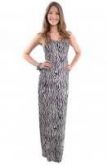 VESTIDO REGATA LONGO VISCO PRETO E BRANCO
